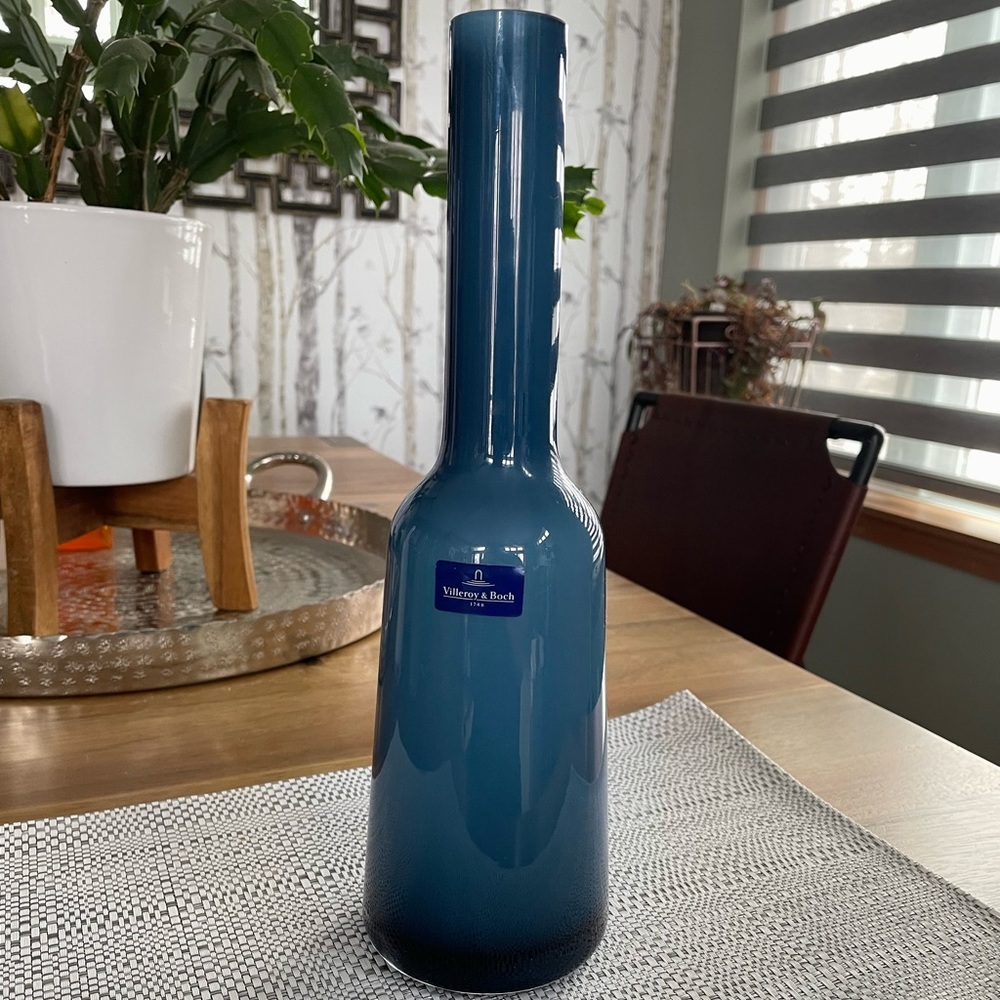 Villeroy & Boch 12 1/2” tall vase  slate blue